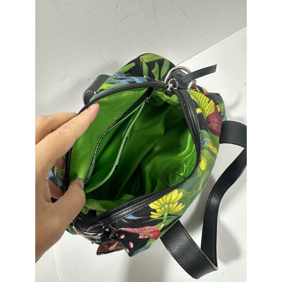 Tosca Blu Bag Purse Satchel Rainforest Y2K Handbag Canvas Parrot Keychain - Picture 8 of 13